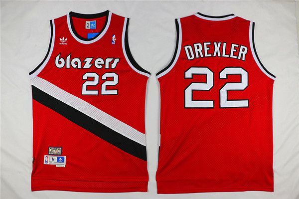 Men Portland Trail Blazers #22 Drexler Red Adidas NBA Jerseys